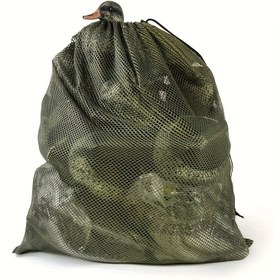 Resim 1pc Yeşil Polyester Mesh Avcılık Sırt Çantası, Su Kuşu Decoy Depolama Çantası, Ördek, Kaz, Hindi Avcılık Ekipmanları için 2 Ayarlanabilir Omuz Askısı ile 