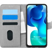 Resim Xiaomi Mi 10 Lite Kılıf Fabric Book Wallet Gri Microsonic