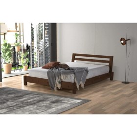Resim Palma Ithal Ladin Masif Ahşap Karyola Ceviz 90 x 190 