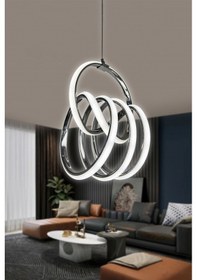 Resim Fokus Modern Sarkıt Led Avize 3 Mt - Kumandasız / Krom Krom 