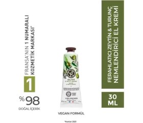 Resim Yves Rocher Zeytin ve Turunç Özlü Vegan Nemlendirici El Kremi 30 ml 