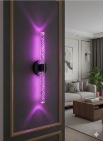 Resim Bhbackhome Bubbleflux Large Şık Tasarım Modern Ledli Aplik 51 Cm Antrasit Rgb Elektrikli Kumandalı Antrasit 