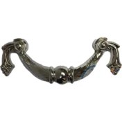 Resim Dekoratif Zamak Üzümlü Kulp - 64MM, Nikel, 1 Adet - Lisinya 