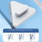 Resim Çift Taraflı Manyetik Pencere Temizleyici Güçlü Manyetiklerle, ABS El Tipi Güvenlik Temizleme Aracı, Anti-Pinch Tasarımı, Güvenlik Halatı Dahil, Tek Katman Cam Kalınlığı 3-10mm İçin Uygun 