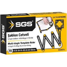 Resim Normadia Çok Fonksiyonlu Ayarlanabilir Katlanır Ölçüm Cetveli SGS975 