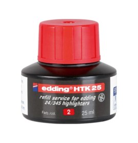 Resim Htk25 Fosforlu Kalem Mürekkebi Mürekkep 25ml Fosforlu Kırmızı 10 Lu Paket Gri 