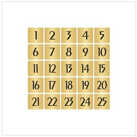 Resim Metal Kapı Masa Dolap Numarası Sade Model 7x7cm Altın Renk 25 Adet 1 25 