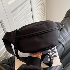 Resim Genç Tarz] Erkekler ve Kadınlar için Rahat Çapraz Bel Çantası - Hafif, Ayarlanabilir Askı, Fermuar Kapatma, Siyah, Polyester Astarlı, Geziler, Seyahat Çantası için İdeal | Moda Çapraz Bel | Fermuar Kapatma Çantası, Küçük Çapraz Bel Çantası 