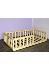 Resim Markaawm Markaawm Montessori Çocuk Yatak Doğal Çam 90X190 Karyola Yelken Akçaağaç 