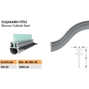 Resim CONTACALL Duşakabin Cam Fitili Duşa Kabin Plaksi Fitili Dk-22-şeffaf-10 Metre 