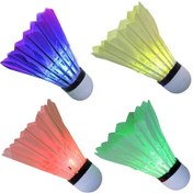 Resim Shineyee Led Işıklı Badminton Topu, 4 Adet Kırmızı, Yeşil, Mavi, Renkli , Gönüllü Tüy, Hafif 6.7g , Tek Tuş Açma, Gece Sporu İçin, Dayanıklı, Hediye Paketi 