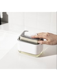 Resim Mutfak Bulaşık Sabunu Ve Deterjan Pompalı Hazneli Sıvı Sabunluk 