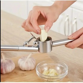 Resim Overbazaar Paslanmaz Çelik Sarımsak Presi Soymadan Ezme Özellikli Çıkarılabilir Hazneli Kolay Temizlenebilir 