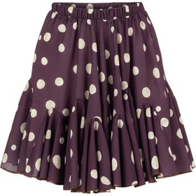 Resim Volanlı Bordo Puanlı Mini Etek - ONE SIZE 