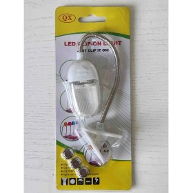 Resim Pilli LED Işik Mini Masa Lambasi Kıskaçlı Beyaz LED Işık. Kitap Okuma Lambası Beyaz Net ve Temiz Işık Kitap 