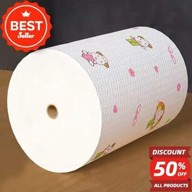 Resim Tekrar kullanılabilir Mutfak Kağıdı Rulosu - Yıkanabilir, Yapışmaz, Kolay Temizlenebilir, Çok Amaçlı Temizlik Bezi, %100 Polyester, Sürekli Rulo, Oturma Odaları, Yatak Odaları, Banyolar, Tuvaletler ve Mutfaklar için Mükemmel, Elektrik Gerektirmez 