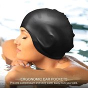 Resim 1 Adet Ergonomik Kulak Koruyuculu Silikon Yüzme Bonesi - Kaymaz Rahat Tasarım, Yüksek Kalite, Sarı Renk, Yüzme Aksesuarları, Su Sporları Ekipmanı 