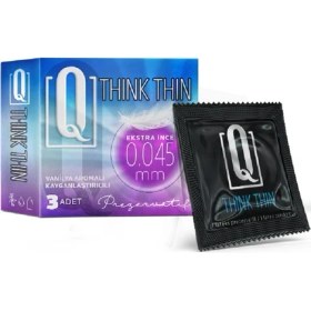 Resim Man Nuo Q Think Thin 3'lü Ekstra Ince Vanilya Aromalı Prezervatif 