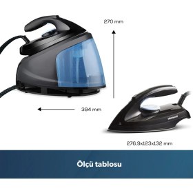 Resim Homend Steamwork 1169H Buhar Kazanlı Ütü Siyah Mavi 
