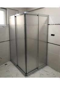 Resim Nokta Duşakabin 100 x 100 Teknesiz Plastik Camlı Duşakabin Nd409 Şeffaf 