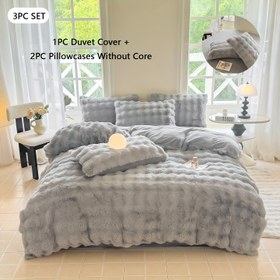 Resim Sonbahar-Kış Yorgan Kılıfı & Yastık Kılıfı 3 Parça Set - Kabarcık İmitasyon Tavşan Kürkü Düz Renk, Pofuduk ve Sıcak Sonbahar Çantası | -Statik, Şişman Hissi, Isınabilir Rahatlık, Akma veya Boyama Olmadan | Makinede yıkanabilir, çeşitli boyut seçenekleri, örnek tipine uygun | Öğrenciler için Uygun, Otellerde Ev kullanımı, İdari Ofis şekeri, Seyahat, iletişim araçlarında, 