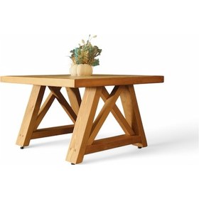 Resim Neiwel Varen Doğal Ahşap Ofis Sehpa-70-70 Açık Ceviz 