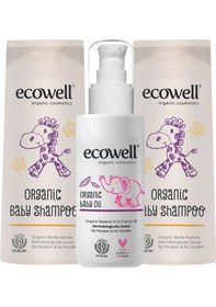 Resim Ecowell Organik Bebe Şampuanı 300 ML x 2 + Organik Bebe Yağı 