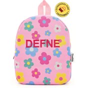 Resim Tekno Trust Polyester [ Istediğiniz Ismi Yazıyoruz ] Çiçek Bahçesi 0-8 Yaş Çocuk Sırt Çantası, Anaokulu-Kreş Ça 
