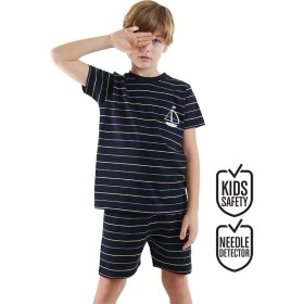 Resim Denokids Yelken Erkek Çocuk Çizgili Pijama Takım 