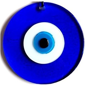 Resim Deri İpli El Yapımı Nazar Boncuklu Renk Cam Duvar Süsü 