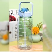 Resim Lemestar Mavi 2000ml Şeffaf Plastik Su Bardak, Ölçü Çizgili, Pipetli, Dürtüye Dayanıklı, Spor Ve Günlük Kullanım İçin Taşınabilir Kettle 