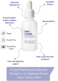 Resim Frankly 9 peptit i̇çeren gözenek sıkılaştırıcı ve yaşlanma karşıtı closer serum 30ml 