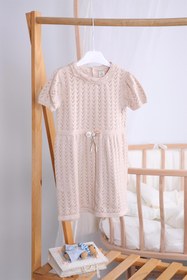Resim Saç Bantlı Bebe Yaka Triko Kız Bebek Elbise 5509 