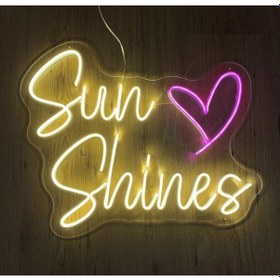 Resim Sun Shines Yazılı Neon Led Renkli 