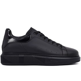 Resim Derimod Erkek Siyah Bağcıklı Kalın Tabanlı Deri Sneaker,Kışlık Spor Ayakkabı 25WFD650418 
