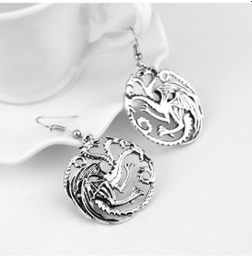 Resim The Game Of Thrones Targaryen Sarkık Gümüş Kaplama Küpe Gümüş 