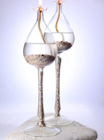 Resim Narçiçeği Takı ve Hediyelik Eşya El Yapımı Üfleme Cam Özel Tasarım Ikili Kandil Seti 