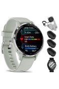 Resim Garmin 010-02785-01 Venu 3S Health Fitness GPS Akıllı Saat Çelik Çerçeveli, Adaçayı Grisi Kılıflı 41 