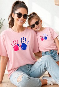 Resim genosha Anne Kız 100% Pamuk T-shirt Mama Mini Mother Daughter TEKLİ FİYAT 