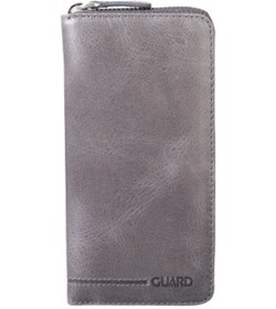 Resim Guard Antik Gri Fermuarlı Portföy Cüzdan Hakiki Deri Gri 