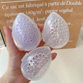 Resim 3'lü Plastik Makyaj Süngeri Seyahat Çantası Seti, Unisex-Yetişkin Güzellik Blender Tutucu, Havalandırmalı, Kokusuz, Şeffaf Kozmetik Sünger Saklama Kutusu Çift Taraflı Hava Akışı Tasarımı ile 