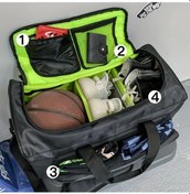 Resim Motion003 Büyük Kapasiteli Siyah Nylon Spor Seyahat Çantası Çok Fonksiyonlu Fermuarlı Bölmeler Siyah 