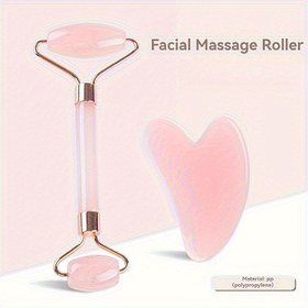 Resim Yazlık Fitness Vazgeçilmezi! 2 Parça Yüz Masaj Seti: Çift Başlı Rulo & Kalp Şekilli Gua Sha Alet – Tam Yüz Kapsama, Derin Doku Masajı, Açık Bej Renkli Tasarım ile Kan Dolaşımı Artırma; Kolay Rahatlama ve Antrenman Sonrası Kaslar İçin Manuel Kullanım 