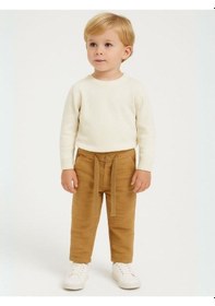 Resim Nanica Kids Erkek Çocuk Dokuma Beli Lastikli Pantolon-16003 Kahverengi 