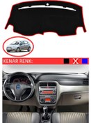 Resim Torpido Koruma Halısı Siyah Kenar Renk Kırmızı Fiat Punto Grande 2005-2018 İle Uyumlu 