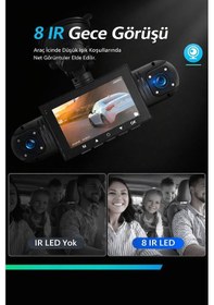 Resim 4k Ultra Hd 4 Kameralı Hareket Algılamalı Araç Kamerası 