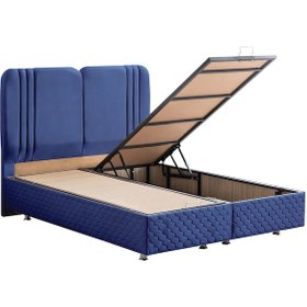 Resim Paul İkili Set, Çift Kişilik Baza Başlık Seti - Lacivert 180 x 200 