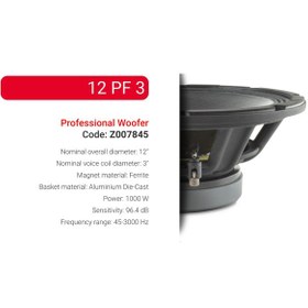 Resim Sica 12 Pf 3 Professional Woofer Bass 