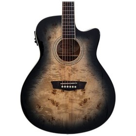 Resim Washburn Deep Forest Burl Ace Black Fade Elektro Akustik Gitar 