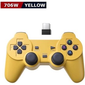 Resim Sarı-2.4g Kablosuz Gamepad Psp / Pc / Tv Kutusu / Android Telefon Oyun Denetleyicisi Joystick Süper Konsol X Pro Rk 